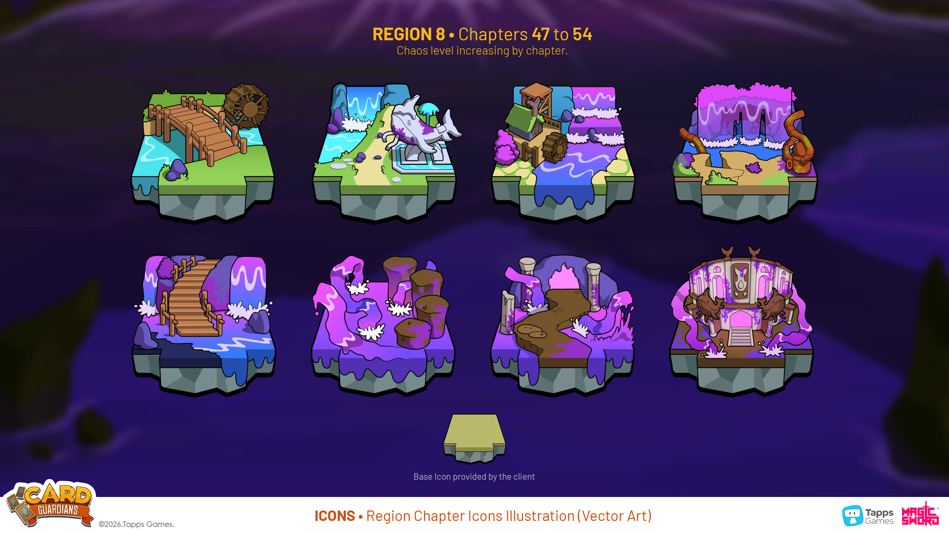 Chapter icons and UI art for Card Guardians by Magic Sword Studio for Tapps Games (3 of 4)